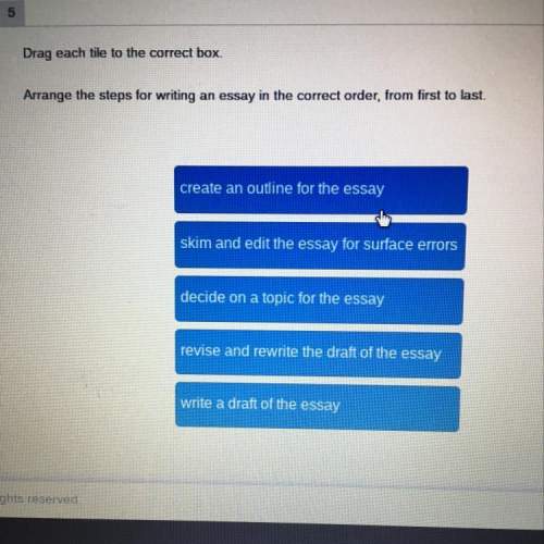 Arrange the steps for writing an essay in the correct order from first to last