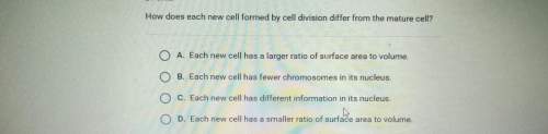 How does each new cell formed by cell division differ from the mature cell?