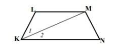 Given: klmn is a trapezoid, kl=mn, m∠1=m∠2, lm/kn = 8/9 , perimeter klmn=132 find: the length of m