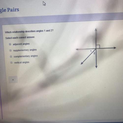 Which relationship describes angles 1 and 2