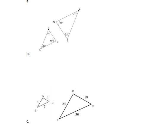 3. determine whether the triangles are similar. if so, write a similarity statement and name the