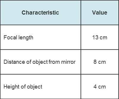 What is the distance of the image from the mirror? round the answer to the nearest whole number.