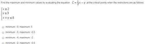 Find the maximum and minimum values by evaluating the equation (picture) at the critical points when