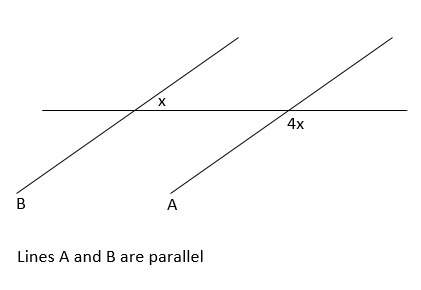 In the diagram, what is the value of x?  a. 144°  b. 5°  c. 36°  d. 2