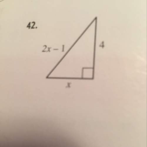 Find x for the triangle when it's a right triangle