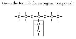 Given the formula for an organic compound:  what is the name given to the group in the box?