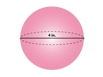 Use the diagram shown to find the volume of the sphere. use 3.14 for pi. round your answer to the ne