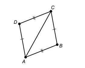Which statement is true, about the following two triangles?  a. △adc≅△acb, by the sss co