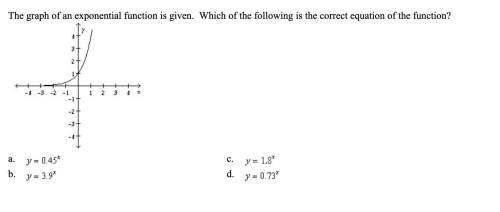 (q8) the graph of an exponential function is given. which of the following is the correct equation o