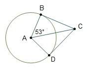 Angle bcd is a circumscribed angle of circle a. what is the measure of angle