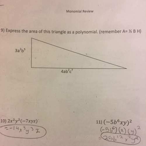 9.) express the area of this triangle as a polynomial. (remember a=1/2b h