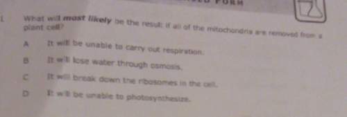 What will most likely be the result if all the mitochondriaare removed from a plant cell