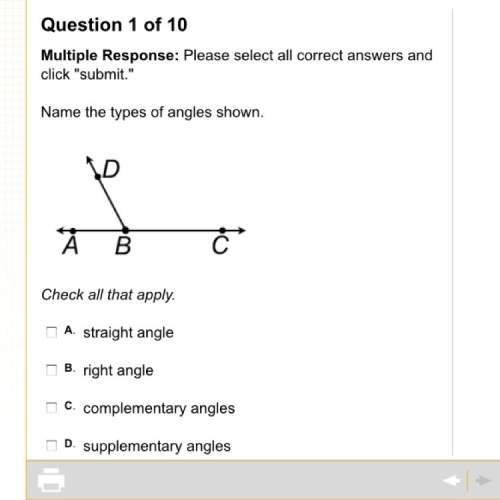 Name the types of angles shown. check all that apply. need answer as