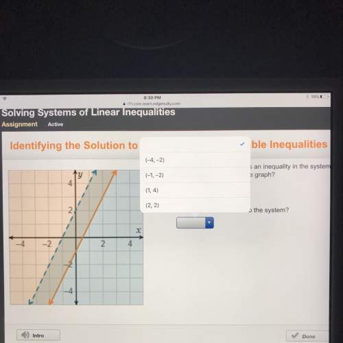 Which equation represents an inequality in the system of inequalities shown in the graph?