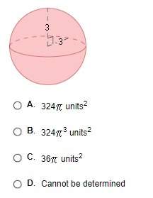 what is the surface area of the sphere below?