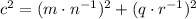 c^{2} = (m\cdot n^{-1})^{2}+(q\cdot r^{-1})^{2}
