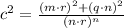 c^{2} = \frac{(m\cdot r)^{2}+(q\cdot n)^{2}}{(n\cdot r)^{n}}