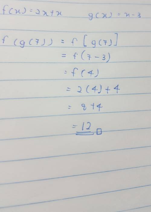 If f(x) = x2 + x and g(x) = x − 3, find f(g( a.20 b.28 c.32 d.53