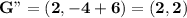 \mathbf{G"  = (2,-4 + 6) = (2,2)}