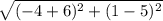 \sqrt{(-4+6)^2+(1-5)^2}