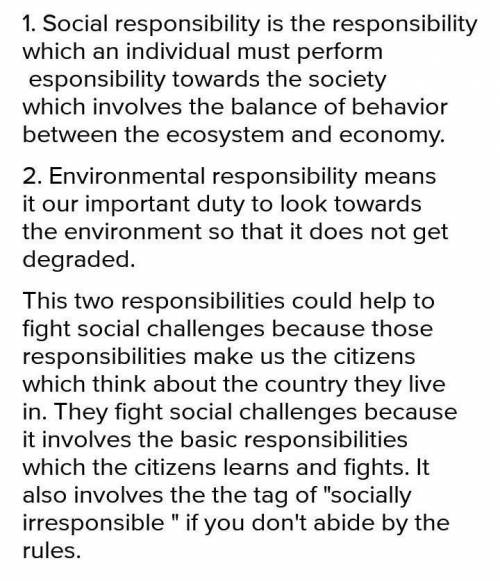 1.4 Describe how the following concepts could help to fight social challenges:

social and environme