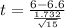 t  =  \frac{ 6-6.6  }{ \frac{1.732}{\sqrt{15} } }