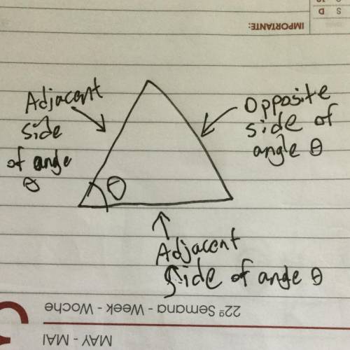 I'm doing sine, cosine, and tangent and I don't know what an opposite is in the triangle so if anyon