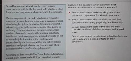 Sexual harassment at work can have very serious consequences both for the harassed individual as wel