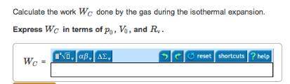 Calculate the work WC done by the gas during the isothermal expansion. Express WC in terms of p0, V0