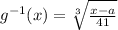g^{-1}(x) = \sqrt[3]{\frac{x-a}{41} }