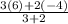 \frac{3(6)+2(-4)}{3+2}