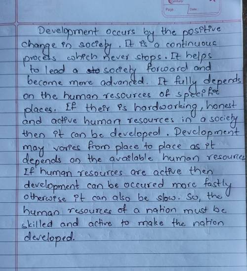 How does development occur