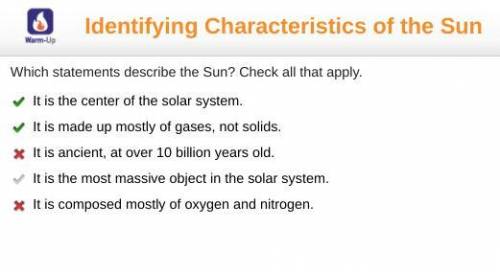 Which statements describe the Sun? Check all that apply.