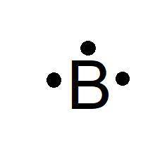 The three dots in the Lewis dot diagram for boron indicates that it. Please help