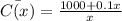 \bar{C(x)}=\frac{1000+0.1x}{x}