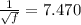 \frac{1}{\sqrt{f}} = 7.470