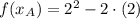 f(x_{A}) = 2^{2}-2\cdot (2)