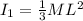 I_1 = \frac{1}{3} ML^2