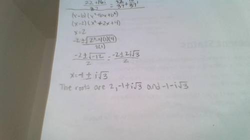 Solve for all solutions of the equation. Show all work for full credit.
x3-8= 0
