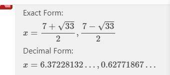 X^2 - 7x = -4 
solve by factoring