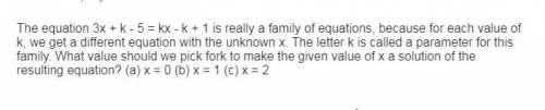 is really a family of equations, because for each value of k, we get a different equation with the u