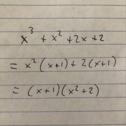 Factor x^{3}x^{2}+2x+2 by grouping