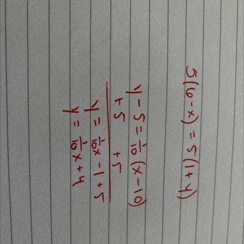 Y - 5 = 1/10 (x – 10)
How do you rewrite the equation in slope-intercept form?