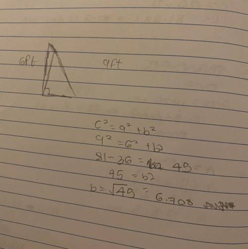 Find a length of the missing side and leave the answer and simplest radical form​