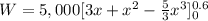 W=5,000[3x+x^2-\frac{5}{3}x^{3}]\limits^{0.6}_0