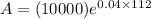 A=(10000)e^{0.04\times112}