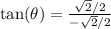 \tan(\theta)=\frac{\sqrt2/2}{-\sqrt2/2}
