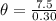 \theta  =  \frac{7.5}{0.30}