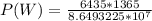 P(W) =  \frac{ 6435  *  1365}{8.6493225 *10^{7}}