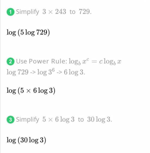 Simplify log5 log3 (243)

Please help ASAP! I absolutely do not understand this question. log5 is lo